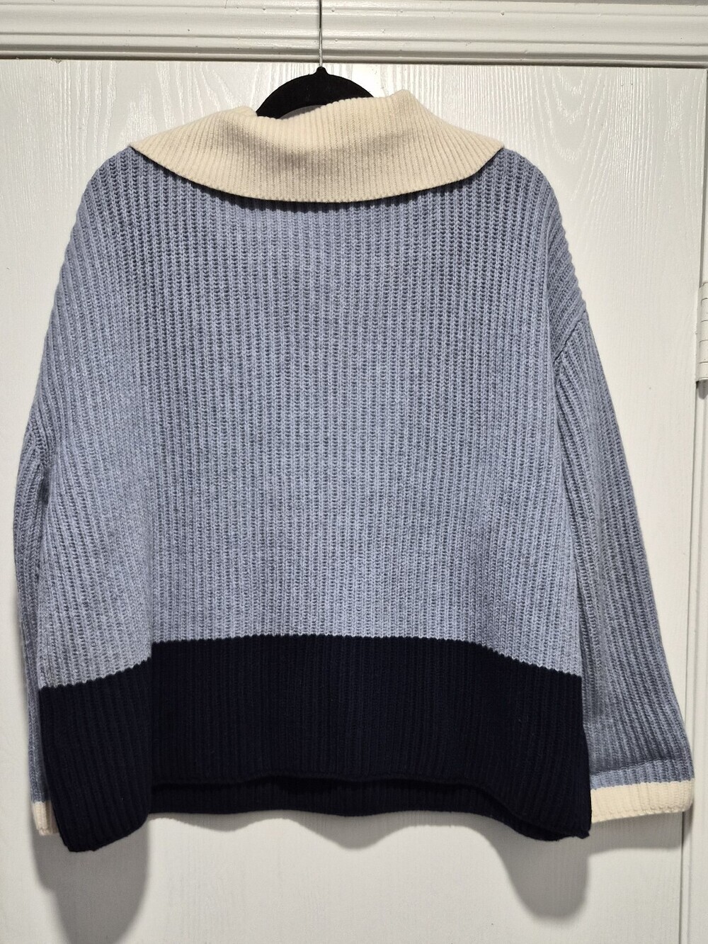 Reiss Jackie Half Zip Color Block Wool Blend Sweater Size Large - Picture 8 of 10